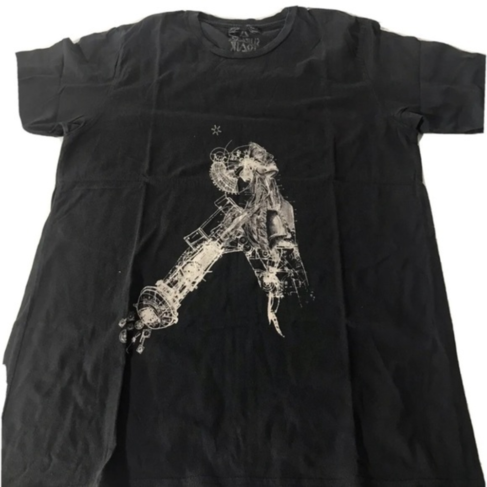 Surface To Air Paris Mens Sz XL Black Futuristic Art Graphic Design Short Sleeve